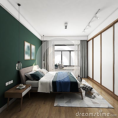 3D rendering bedroom Stock Photo