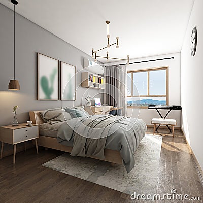 3D rendering bedroom Stock Photo