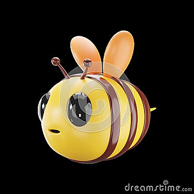 3D Rendering Bee Element On Black Stock Photo