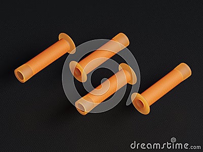 3D rendering bicycle or motorcycle bar grips on dark background Stock Photo