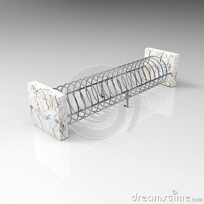 3d rendering of Bicycle Parking 19x view isometry 00010 Stock Photo