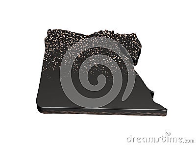 3d rendering of a black Egypt map icon isolated on white background Stock Photo