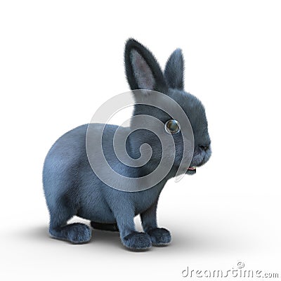 3D rendering of a black rabbit Stock Photo