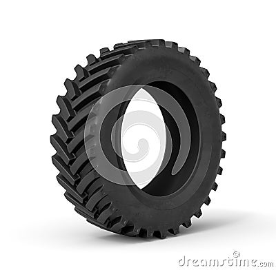 3d rendering of black vehicle tire isolated on white background Stock Photo