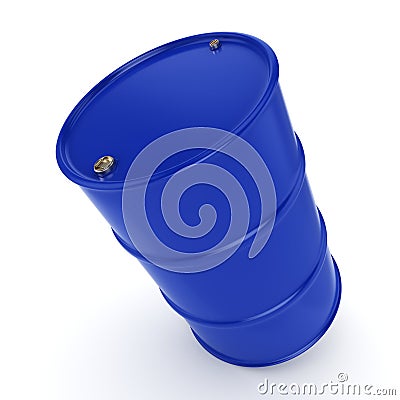 3D rendering blue barrel Stock Photo