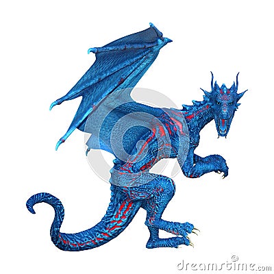 3D Rendering Fairy Tale Dragon on White Stock Photo