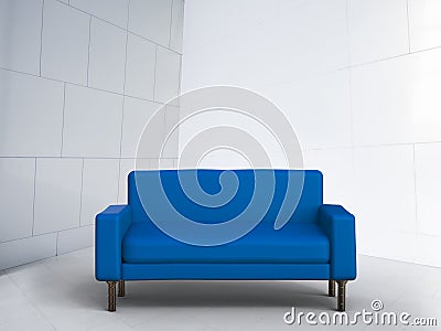 3d rendering blue sofa Stock Photo