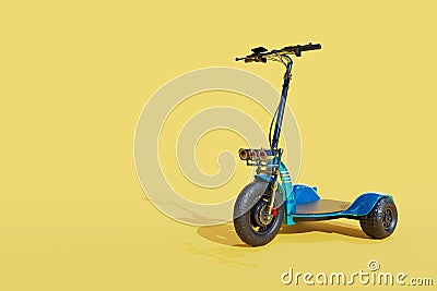 Blue three wheels electric scooter Stock Photo