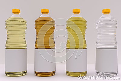 3d rendering - Bottle olive oil, oil and vinegar isolated on white background high quality details Stock Photo