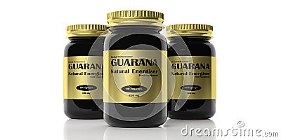 3d rendering bottles with guarana Stock Photo