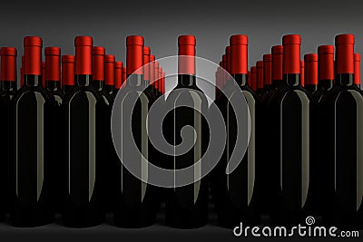 Bottles of red wine Stock Photo