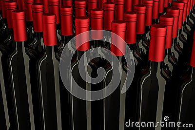 Bottles of red wine Stock Photo