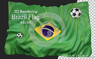 3d rendering brazil flag football soccer Stock Photo