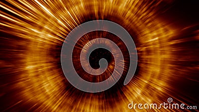3D rendering light tunnel. Bright lines quickly move away from us Stock Photo