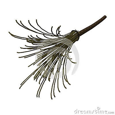 3D Rendering Broomstick on White Stock Photo