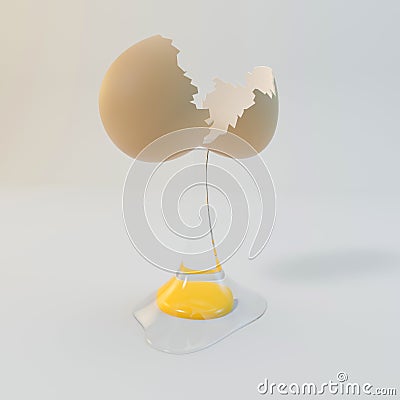 3d rendering brown eggs shell on white background Stock Photo