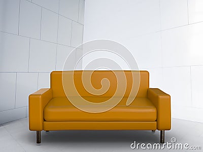 3d rendering brown sofa Stock Photo