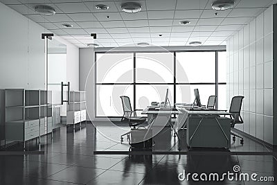 3d rendering business meeting room on high rise office building Stock Photo