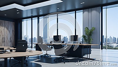3d rendering business meeting and working room on office building Stock Photo