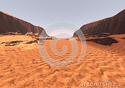 3D Rendering Canyon Valley Stock Photo