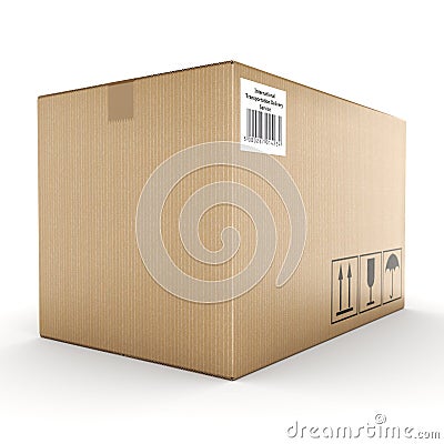 3D rendering cardboard box Stock Photo