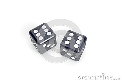3D Rendering Casino Concept with Dices on White Stock Photo