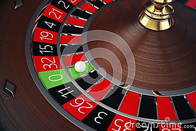 3D Rendering Casino Roulette concept. Gambling table in luxury casino. Casino Roulette Game Stock Photo