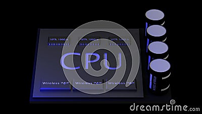 3d rendering central Computer Processors CPU concept. technology Stock Photo