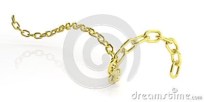 3d rendering chain on white background Stock Photo
