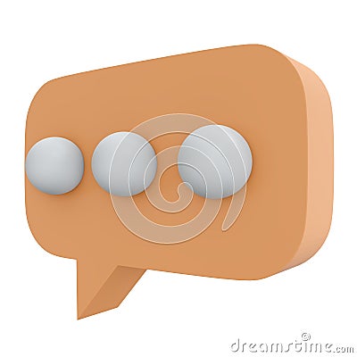 3d rendering of chatting icon isolated on white concept of work business. Cartoon Illustration