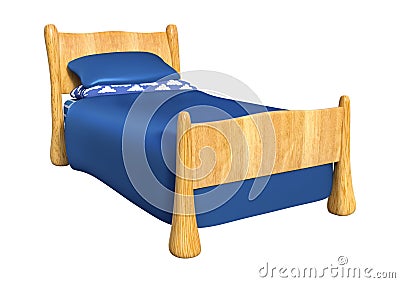 3D Rendering Childs Bed on White Stock Photo