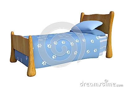 3D Rendering Childs Bed on White Stock Photo