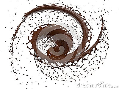 3D rendering - Chocolate Splash Ring Cartoon Illustration
