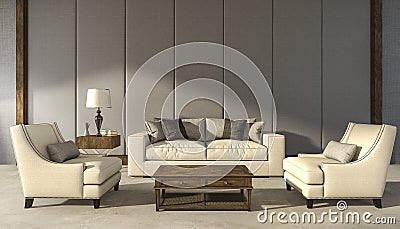 3d rendering classic comfortable armchair living room Stock Photo