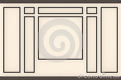 3d rendering. classical square pattern frame wall background Stock Photo