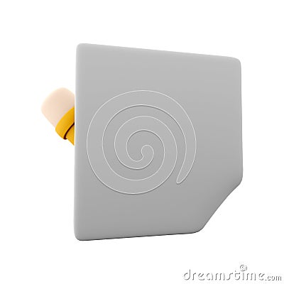3d rendering clipboard and pencil icon. 3d render writing text with pencil on clipboard icon. Clipboard and pencil. Stock Photo