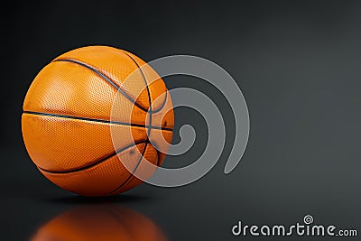 3d rendering close-up shot of Basketball on dark studio shot background, clipping paths Stock Photo