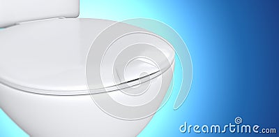 3D rendering Close up toilet seat detail texture in blue gradient Stock Photo