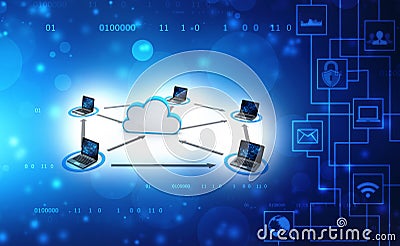 3d rendering Cloud computing concept, Cloud internet technology concept background Stock Photo