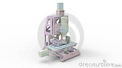 3D rendering of a cnc drilling milling machine technical and technology machinery Stock Photo