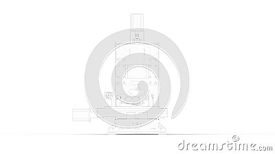 3D rendering of a cnc drilling milling machine technical and technology machinery Stock Photo