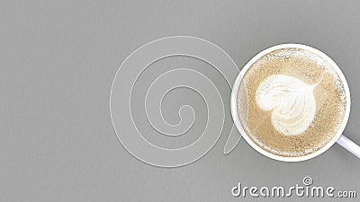 3d rendering of coffee with nice flower foam on the table Stock Photo