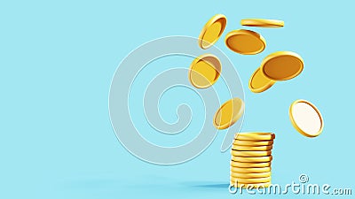 3d rendering coin objects, Simple financial related icons Stock Photo