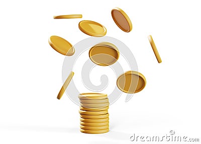 3d rendering coin objects, Simple financial related icons Stock Photo