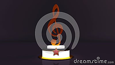 3d rendering of a colored music note Stock Photo