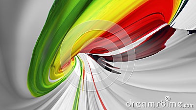 3D rendering of colorful abstract twisted shape in motion. Computer generated geometric digital art. 3d render Stock Photo