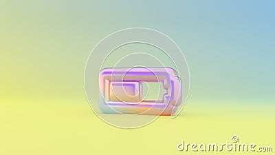 3d rendering colorful vibrant horizontal symbol of battery half on colored background Stock Photo