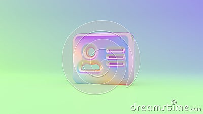 3d rendering colorful vibrant symbol of address card on colored background Stock Photo