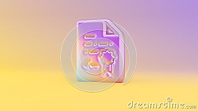 3d rendering colorful vibrant symbol of diploma on colored background Stock Photo