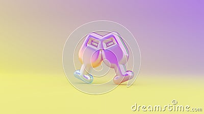 3d rendering colorful vibrant symbol of glass cheers on colored background Stock Photo